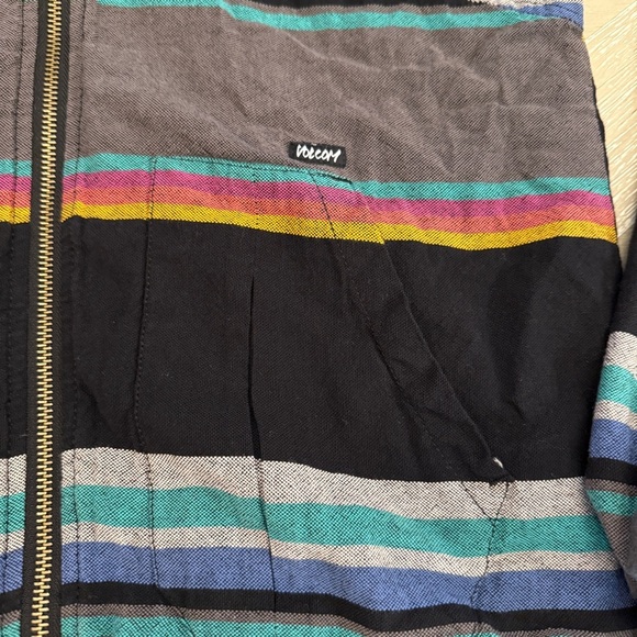 Volcom Enemy Lines Y2K Multicolor Striped Jacket Skater Surfer - Picture 2 of 11